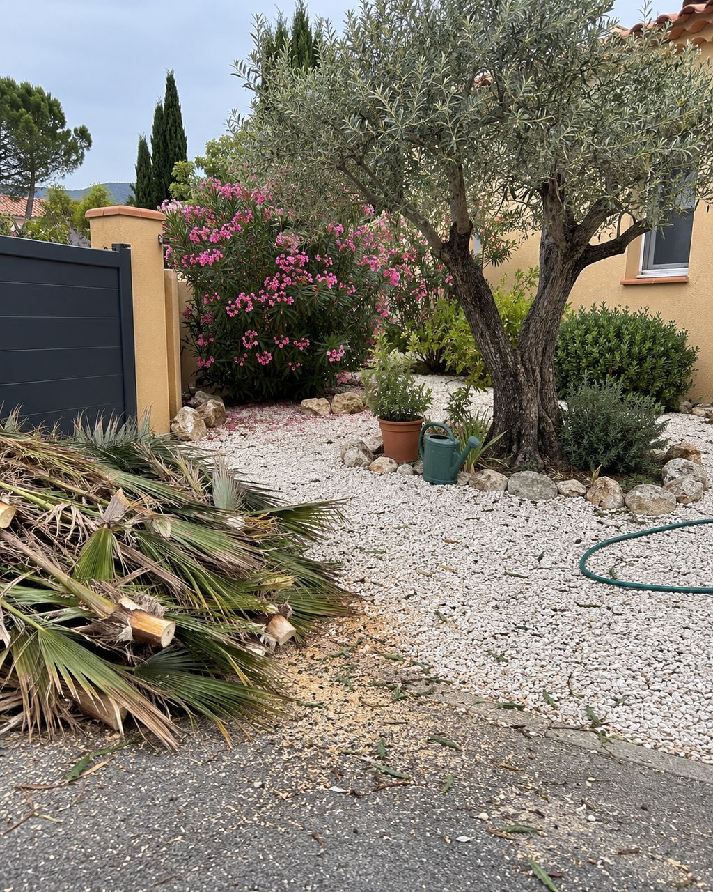 Jardin nettoyé après un élagage par Julien Élagage à Perpignan